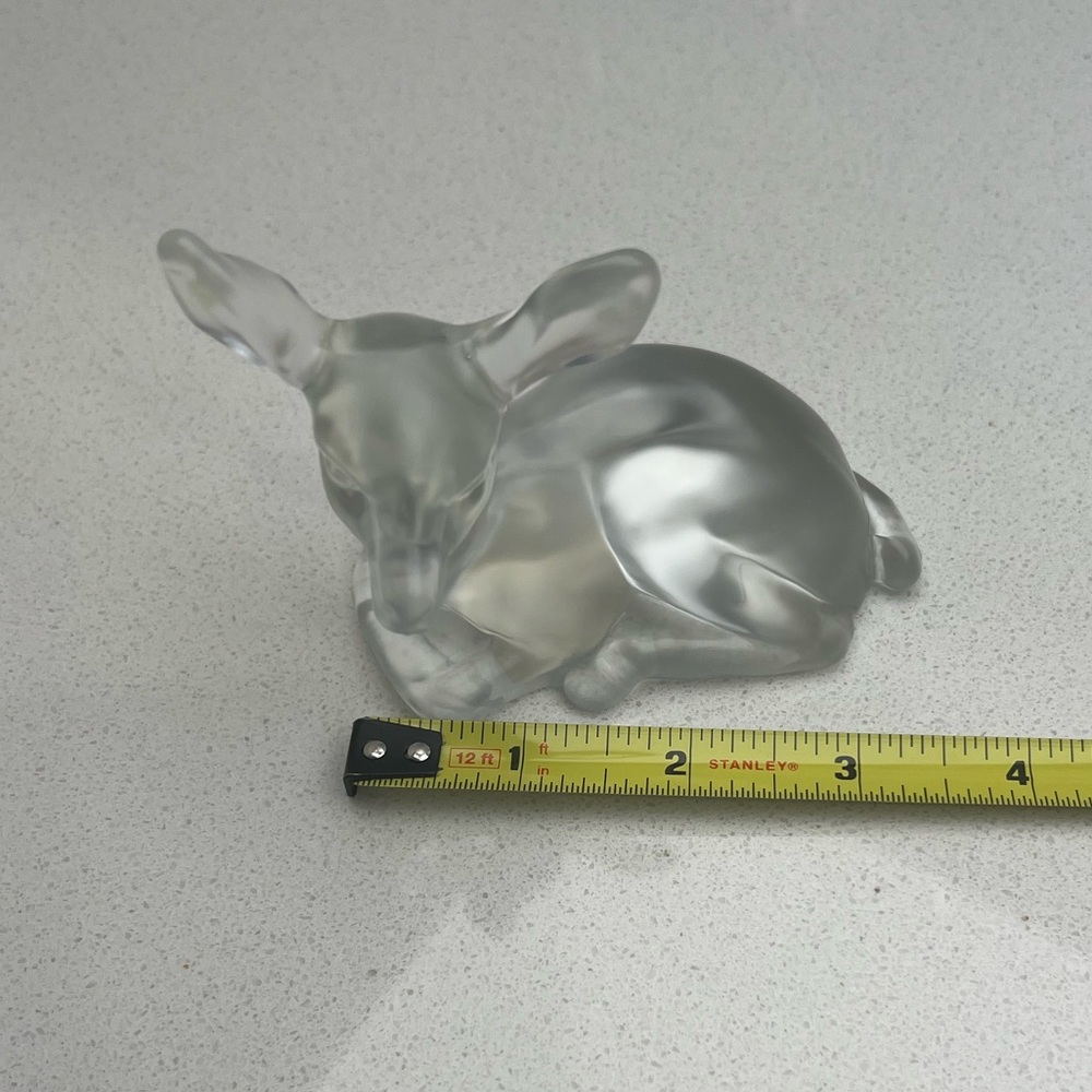 Vintage Fenton Clear Satin Fawn Deer - Picture 12 of 13